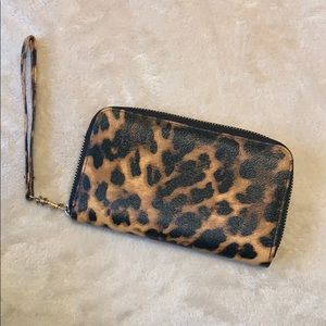 Leopard Print Clutch / Wristlet